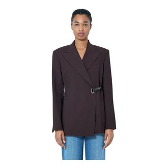 Sportmax Asymmetric Buckle Blazer - female - Sportmax - Blazers - Brown - 2XS - Jackets