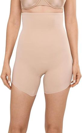 Naomi & Nicole Sidekick Slanted Hem Hi Waist Shaping Shorts Womens Jumpsuit & Rompers One Piece Beige : 2XL, Elastane/Nylon