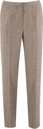 Kiton Elegant Wool Cashmere Broeken - Dames - Straight fit broeken - Beige - M - Wol - Broeken