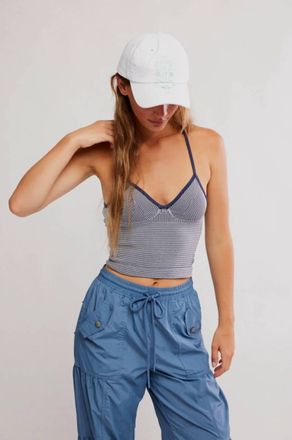 Free People Perfectly Pleated Plunge Top In Midnight Navy
