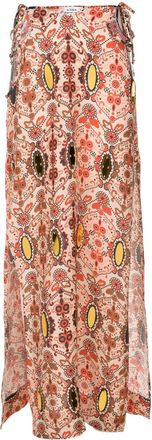 Amir Slama floral-print high-waisted skirt - women - Linen/Flax - PP - Multicolour