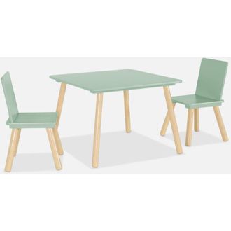 Sweeek Tavolo quadrato per bambini con 2 sedie