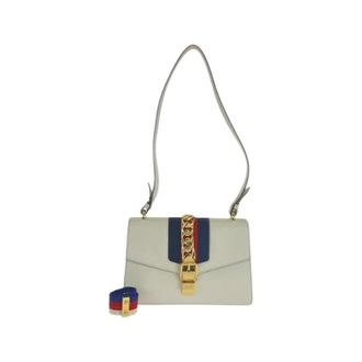 Gucci Pre-owned Shoulder Bags, female, White, Size: ONE SIZE Pre-owned Sylvie Leather Shoulder Bag