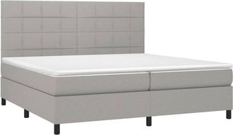 vidaXL Vidaxl - Cama Box Spring Con Colch&oacute;n Tela Gris Claro 200x200 Cm