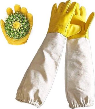No Brand Guantes Para Podar Rosas - Guantes De Jardiner&iacute;a Largos Y Resistentes A Las Espinas - Protecci&oacute;n De Piel De Cabra Hasta El Codo - Profesionales Y Dura