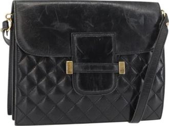 Saint Laurent Pre-owned Shoulder Bags, female, Black, Size: ONE SIZE Pre-owned Leather Shoulder Bag