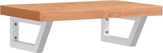 vidaXL Basin Shelf Wall Mounted Steel and Solid Wood Beech Vidaxl