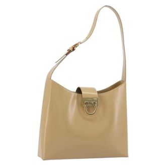 Ferragamo Pre-owned Shoulder Bag - Dames - Pre-owned - Beige - Maat: ONE Size Leer