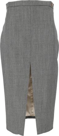 Elisabetta Franchi Gonna - Dames - Kokerrokken - Grijs - S - Rokken
