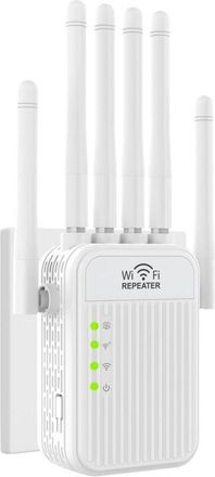 OEM Repetidor Wifi - 300 Mbps - 6 Antenas Externas - Cobertura Hasta 1200 M2 - 2 Puertos Ethernet - 1 Unidad