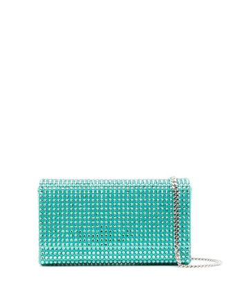 Amina Muaddi Paloma clutch verfraaid met kristallen - Groen