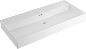 Saniclass Legend Meubelwastafel - 101x47x13cm - met overloop - 1 wasbak - 0 kraangaten - keramiek - glans wit