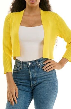 Nina Leonard Ribbed Bolero Cardigan in Canary at Nordstrom Rack, Size X-Large