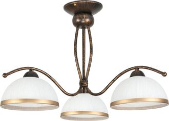 OEM L&aacute;mpara De Techo Negra, Oro Antiguo, Pantalla Blanca, Renos 1-872
