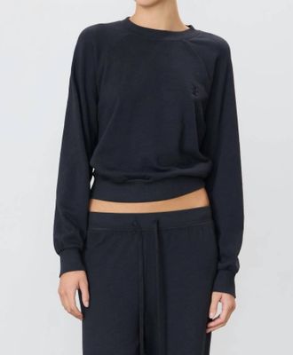 &Eacute;terne Shrunken Raglan Sweatshirt In Faded Black