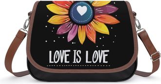 Generic Rainbow Sunflower Love Is Love LGBT Gay Crossbody Bags for Women Shoulder Messenger Bag Purse Handbags