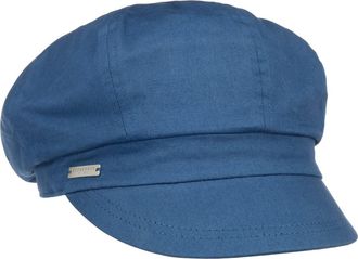 Seeberger Azalee Newsboy Cap Women - Cotton Summer with Peak, Lining Spring-Summer - One Size Blue