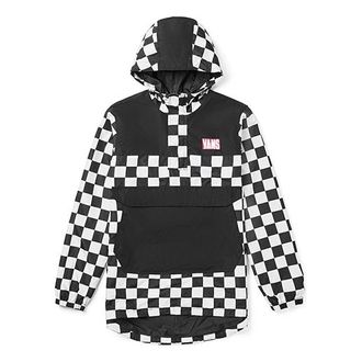 Vans Mens Vans Plaid hooded Windbreaker Jacket Black VN0A4MLFJ0Z
