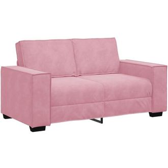 vidaXL Sof&aacute; De 2 Plazas Terciopelo Rosa 120 Cm Vidaxl
