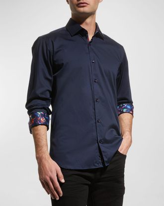 Jared Lang Mens Contrast-Reverse Sport Shirt