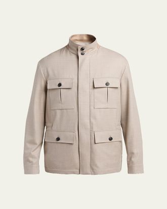 Ermenegildo Zegna Mens Wool Field Jacket