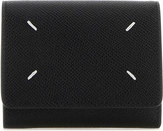 Maison Margiela Zwarte leren portemonnee - Dames - Portefeuilles - Zwart - ONE Size - Accessoires