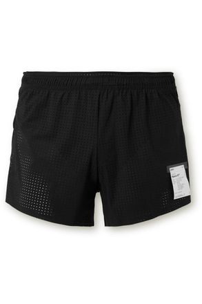 SATISFY Straight-Leg Logo-Appliquéd Space-O Shorts