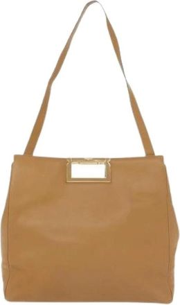 Ferragamo Pre-owned Leren Schoudertas - Dames - Vintage Schoudertas - Beige - ONE Size - Leer - Vintage