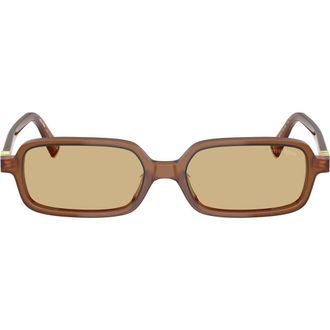Miu Miu 51mm Rectangular Sunglasses in Opal Amber /Yellow at Nordstrom