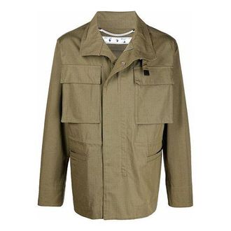 Off-white FW21 Arrow Pattern Jacket Version Green OMEL021F21FAB0025555