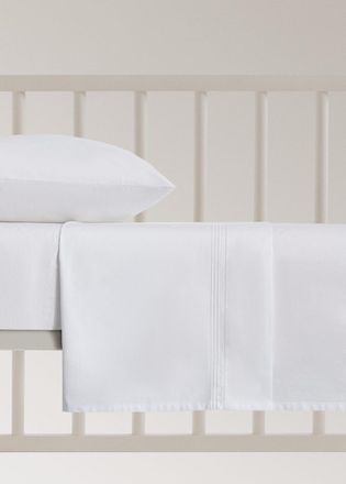 Mango Lenzuolo superiore in cotone percalle con orlo a giorno Letto 90 cm bianco - Home - Letto 90 cm - MANGO HOME
