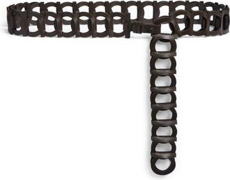Ferragamo Gancini Link Leather Belt in Testa Di Moro at Nordstrom