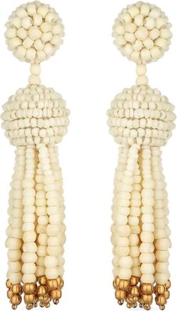 Oscar De La Renta tassel-detai earrings - Neutrals