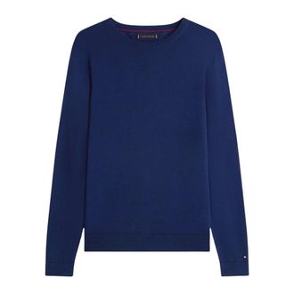 Tommy Hilfiger Round-neck Knitwear, male, Blue, Size: 2XL Smart Casual Crew Neck Jumper