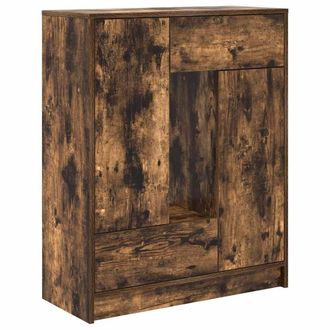 Berkfield Home Sideboard with Drawers & Doors Smoked Oak 73x31x90 cm in Brown | Size: 73 x 31 x 90 cm