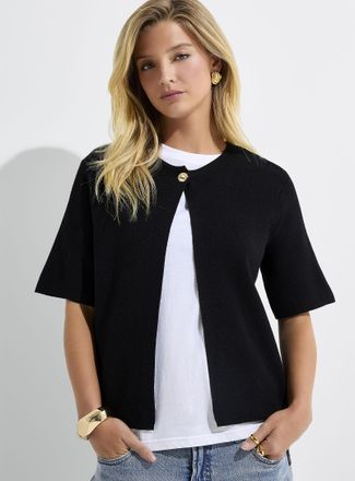 Vero Moda Womens Dense knit single golden button Cardigan Sweater