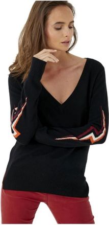Five Jeans V-hals Truien - Dames - V-hals truien - Zwart - XS - Wol - Truien & Vesten