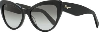 Ferragamo Ferragamo Womens Script Logo Sunglasses SF930S 001 Black 56mm