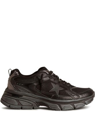 Golden Goose Womens WomenS Lightstar With Black Leather Sneaker
