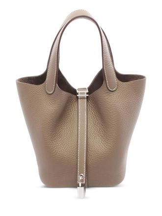 Herm&egrave;s 2025 PM Picotan Lock leather tote bag - women - Calf Leather - One Size - Neutrals