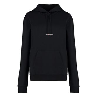 Saint Laurent Hoodies, female, Black, Size: XS Logo Print Hoodie