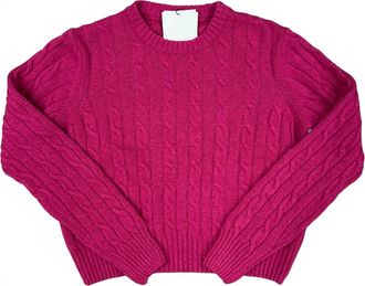 Dixie Womens Dalton Cable Knit Sweater In Raspberry