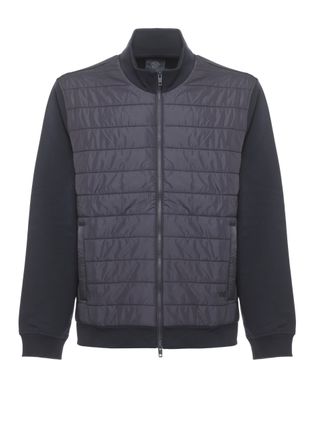 Fay Blue Quilted Padded Bomber Jacket