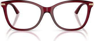 Jimmy Choo London 54mm Pillow Optical Glasses in Transparent Red /Demo Lens at Nordstrom