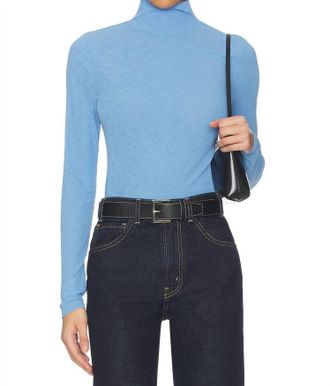 Veronica Beard Wyeth Turtleneck Sweater In Blue