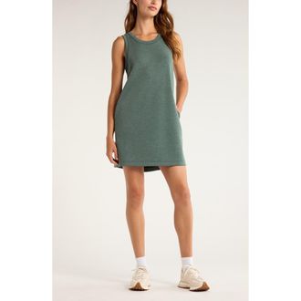 Zella Soft Luxe Tank Dress in Green Balsam Heather at Nordstrom, Size X-Large
