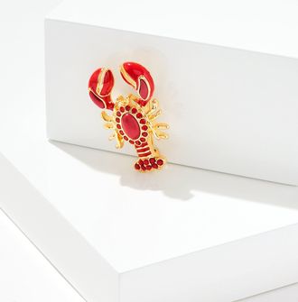 Talbots Lobster Brooch - Red/Gold - 001 Talbots