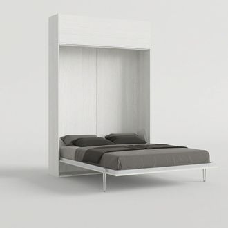 Itamoby Cama Matrimonial Abatible Con Armario Alto Blanco Kentaro