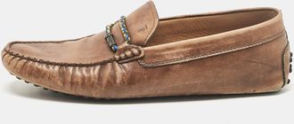 Tod's Tods Brown Leather Slip On Loafers
