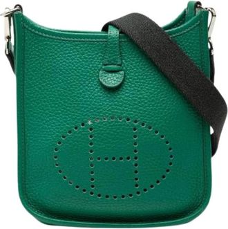Herm&egrave;s Pre-owned Evelyne TPM - Dames - Vintage Schoudertas - Groen - ONE Size - Leer - Vintage